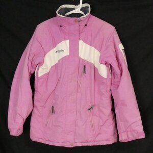 COLUMBIA SPORTSWEAR | women's medium | Vibrant Pink Winter Jacket | White Detail